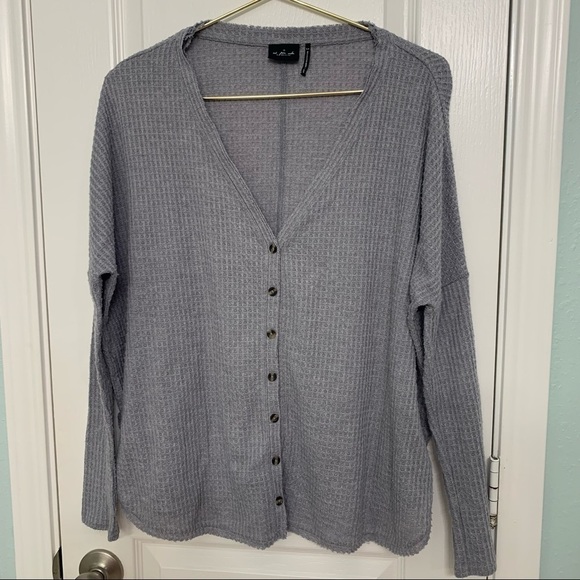 Out From Under UO Waffle Knit Button Down - Picture 1 of 4